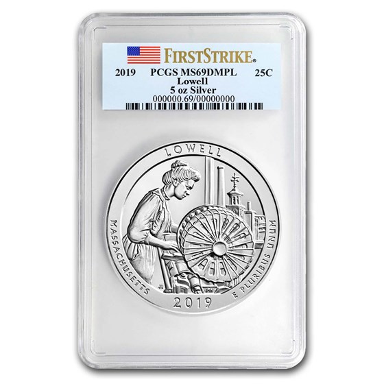 2019 5 oz Silver ATB Lowell National Park MS-69 DMPL PCGS (FS) 2019 5 oz Silver ATB Lowell National Park MS-69 DMPL PCGS (FS)