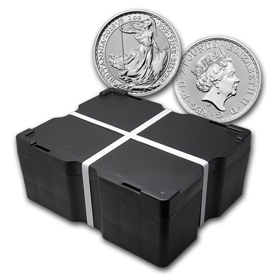 2019 500-Coin 1 oz Silver Britannia Monster Box BU 2019 500-Coin 1 oz Silver Britannia Monster Box BU