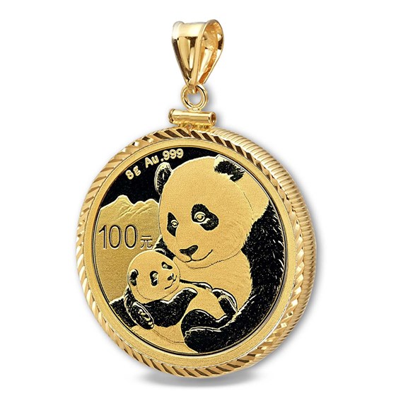 Buy 2019 8 gram Gold Panda Pendant (Diamond-Screw Top Bezel) | APMEX