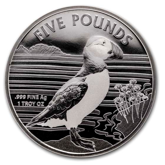 2019 Alderney 1 oz Silver Puffin BU