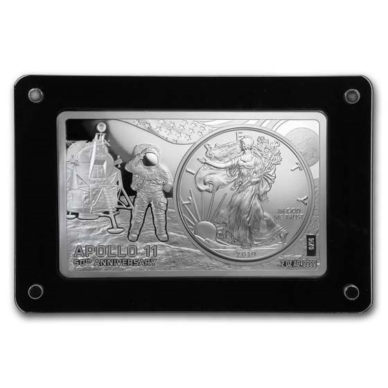 2019 American Eagle Silver 50th Anniv. of Apollo 11 Coin/Bar Set