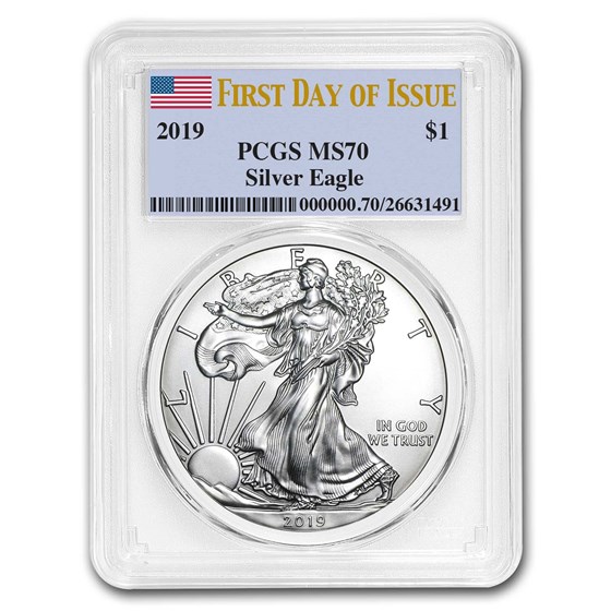 2019 American Silver Eagle MS-70 PCGS (First Day of Issue) 2019 American Silver Eagle MS-70 PCGS (First Day of Issue)