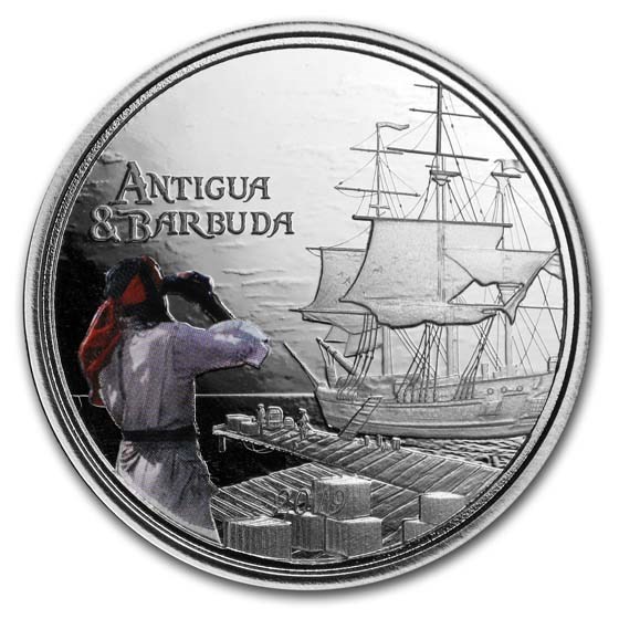 2019 Antigua & Barbuda 1 oz Silver Rum Runner Proof (Colorized) 2019 Antigua & Barbuda 1 oz Silver Rum Runner Proof (Colorized)