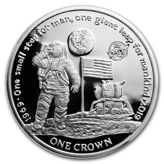 2019 Ascension Island Silver 1 Crown First Man on the Moon 2019 Ascension Island Silver 1 Crown First Man on the Moon