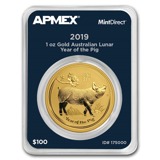 2019 AUS 1 oz Gold Lunar Year of the Pig (MintDirect® Single) 2019 AUS 1 oz Gold Lunar Year of the Pig (MintDirect® Single)