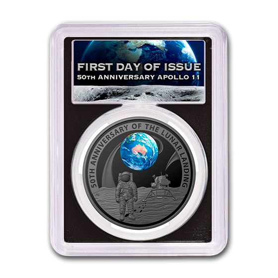 2019 AUS 1 oz Silver Proof Moon Landing PR-70 PCGS (First Day) 2019 AUS 1 oz Silver Proof Moon Landing PR-70 PCGS (First Day)