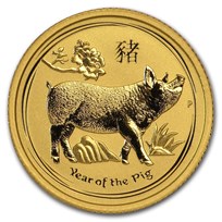 2019 Australia 1/10 oz Gold Lunar Pig BU