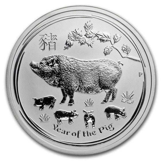2019 Australia 1/2 oz Silver Year of the Pig BU (Series II) 2019 Australia 1/2 oz Silver Year of the Pig BU (Series II)