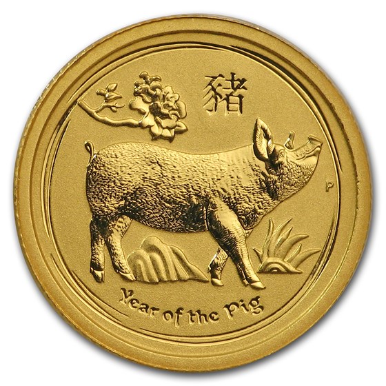 2019 Australia 1/20 oz Gold Lunar Pig BU