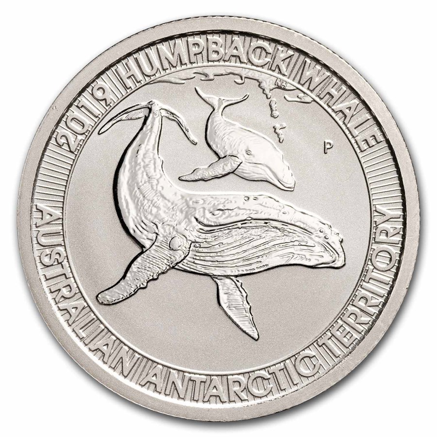 2019 Australia 1/3 oz Platinum Humpback Whale Coin BU