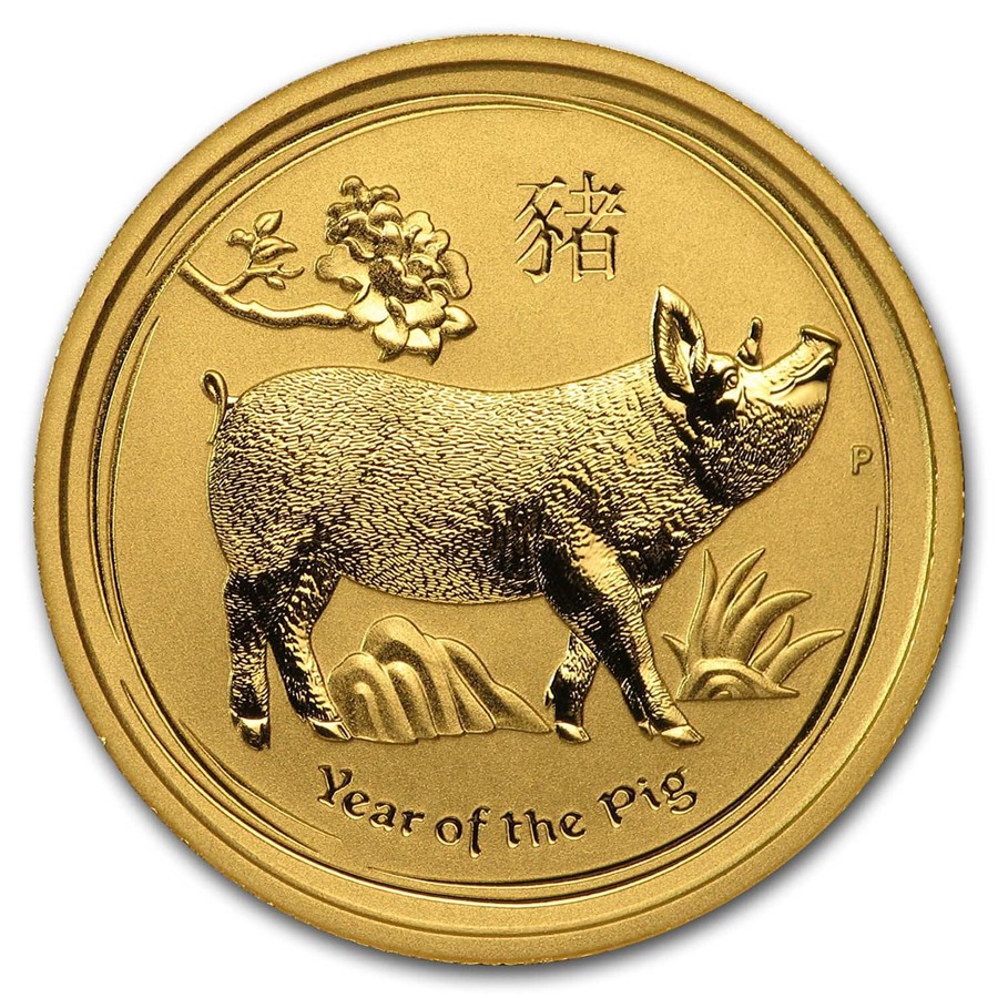 2019 Australia 1/4 oz Gold Lunar Pig BU