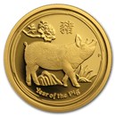 2019 Australia 1/4 oz Gold Lunar Pig Proof (w/box & COA)