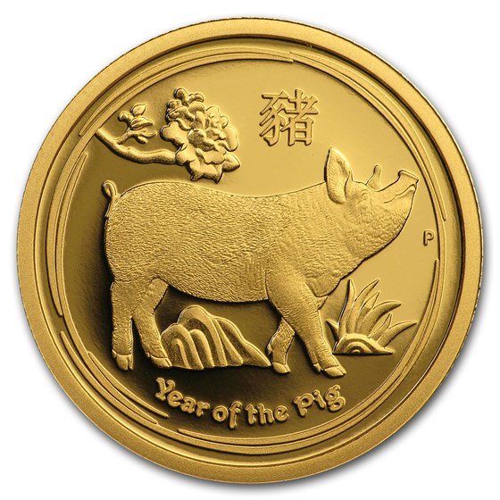 2019 Australia 1/4 oz Gold Lunar Pig Proof (w/box & COA) 2019 Australia 1/4 oz Gold Lunar Pig Proof (w/box & COA)