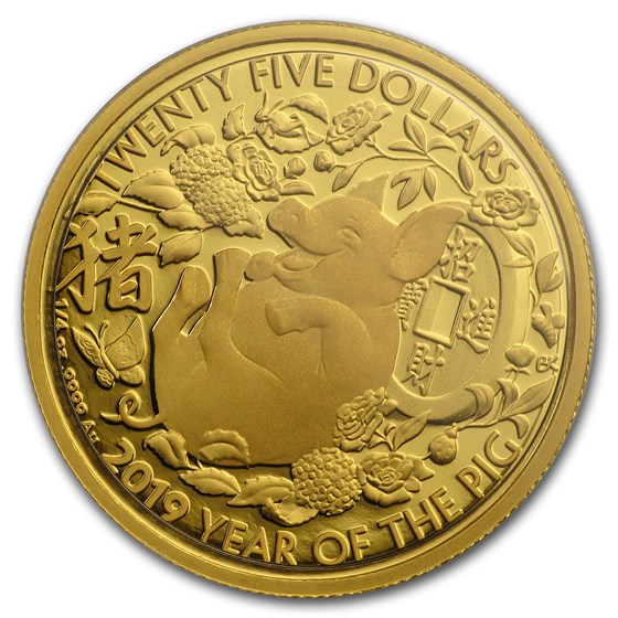 2019 Australia 1/4 oz Proof Gold Year of the Pig 2019 Australia 1/4 oz Proof Gold Year of the Pig