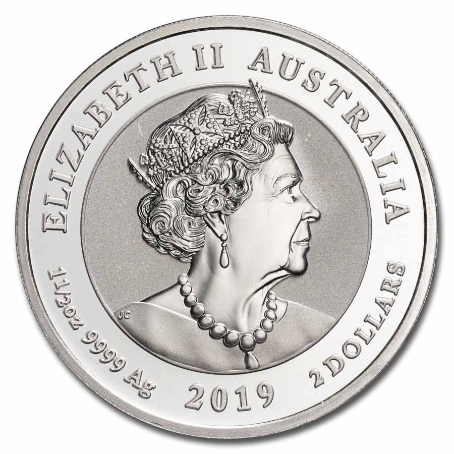 2019 Australia 1.5 oz Silver Bottle Nose Dolphin BU