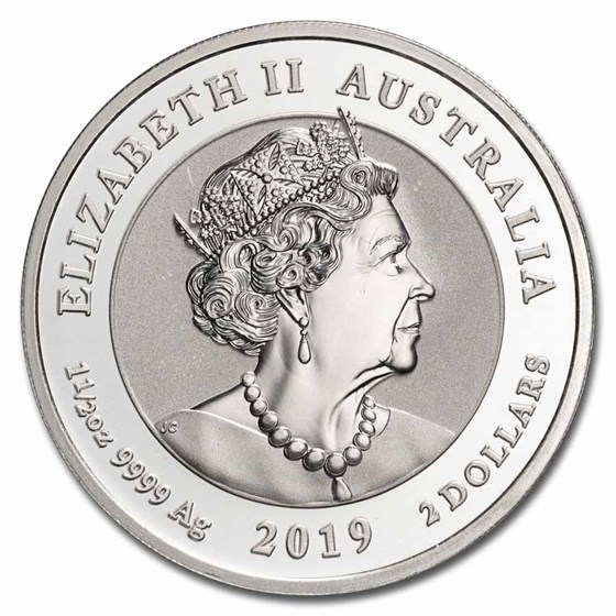 2019 Australia 1.5 oz Silver Bottle Nose Dolphin BU 2019 Australia 1.5 oz Silver Bottle Nose Dolphin BU