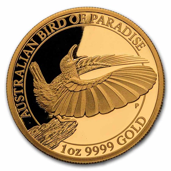 2019 Australia 1 oz Gold Bird of Paradise Manucodia PF (Box, COA)