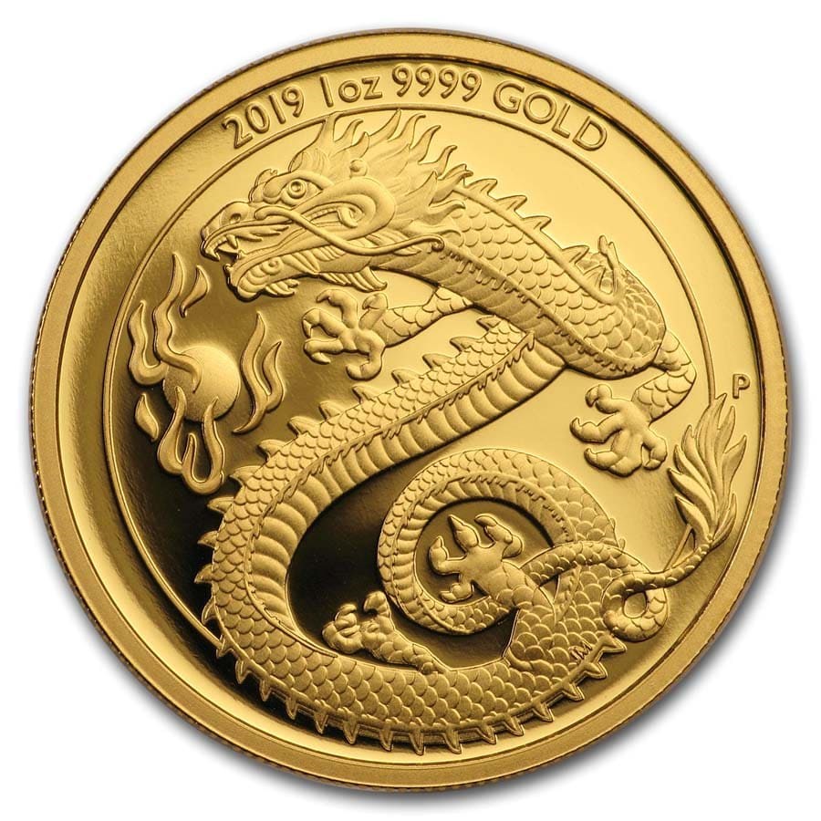 2019 Australia 1 oz Gold Dragon Proof (w/Box & COA)