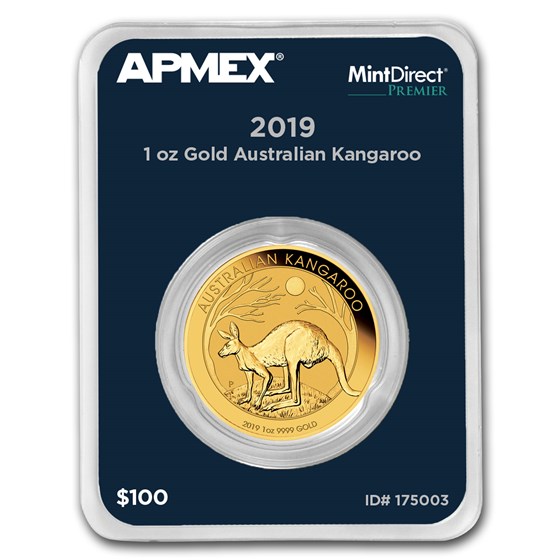 2019 Australia 1 oz Gold Kangaroo (MintDirect® Premier Single) 2019 Australia 1 oz Gold Kangaroo (MintDirect® Premier Single)
