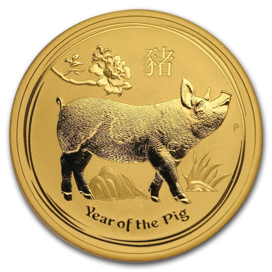 2019 Australia 1 oz Gold Lunar Pig BU (Series II)