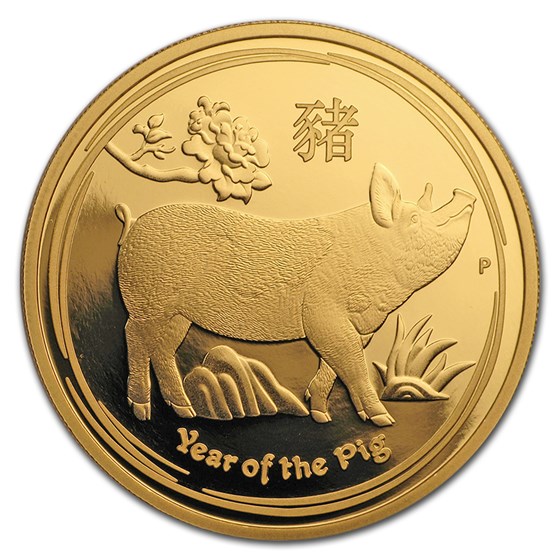 2019 Australia 1 oz Gold Lunar Pig Proof (w/box & COA) 2019 Australia 1 oz Gold Lunar Pig Proof (w/box & COA)