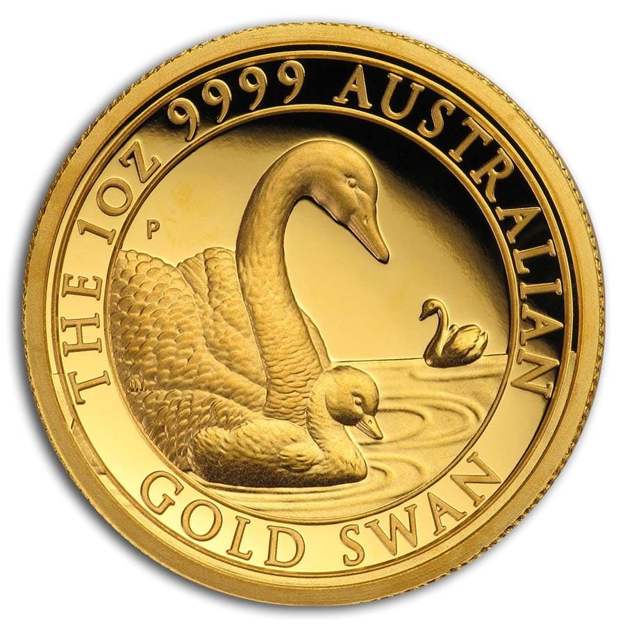 2019 Australia 1 oz Gold Swan Proof (HR, w/Box & COA)