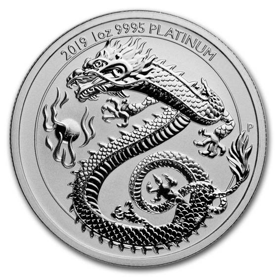 2019 Australia 1 oz Platinum Dragon BU