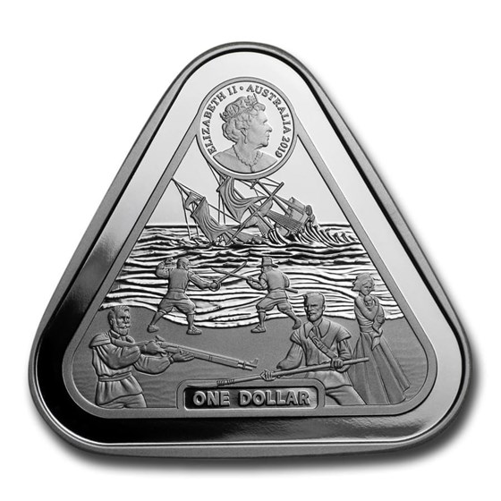 Buy 2019 Australia 1 oz Silver $1 Batavia Shipwreck Triangular Coin | APMEX
