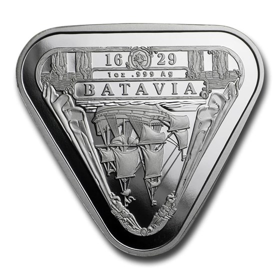 2019 Australia 1 oz Silver $1 Batavia Shipwreck Triangular Coin