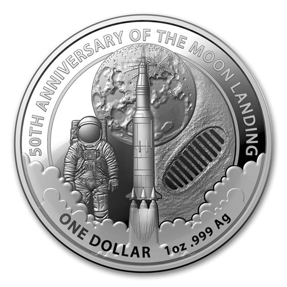 2019 Australia 1 oz Silver $1 Moon Landing 50th Anniversary BU 2019 Australia 1 oz Silver $1 Moon Landing 50th Anniversary BU
