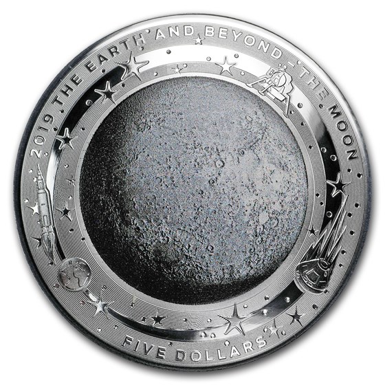 2019 Australia 1 oz Silver $5 Domed Earth and Beyond: The Moon 2019 Australia 1 oz Silver $5 Domed Earth and Beyond: The Moon