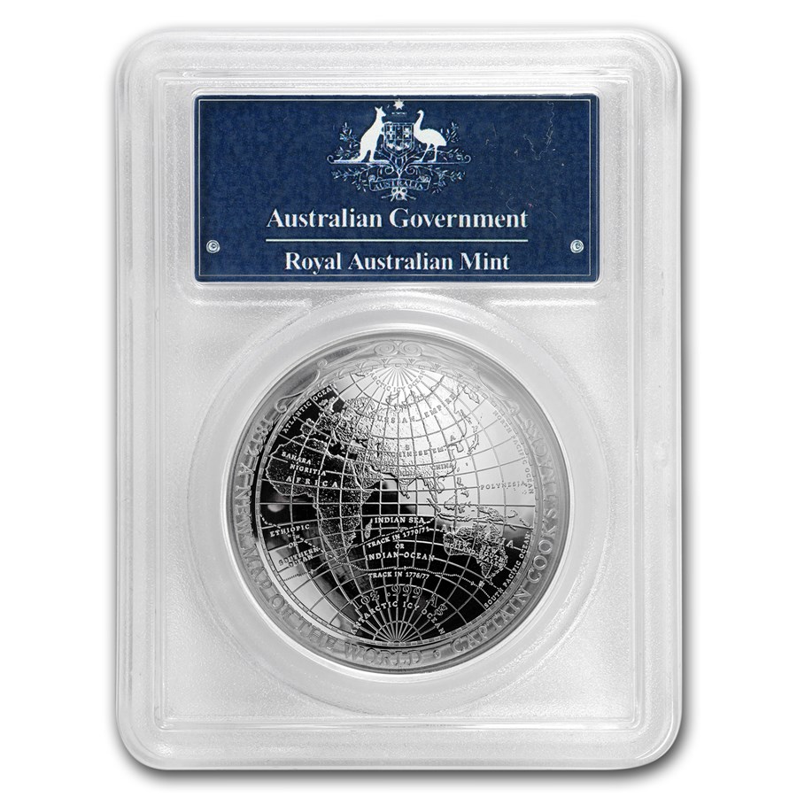 2019 Australia 1 oz Silver $5 Map of the World PR-70 PCGS (FS)