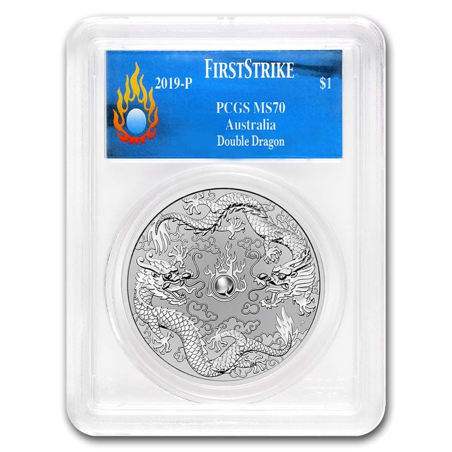 Buy 2019 Australia 1 oz Silver Double Dragon MS-70 PCGS (FS