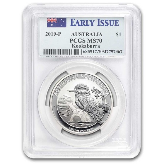 2019 Australia 1 oz Silver Kookaburra MS-70 PCGS Early Issue 2019 Australia 1 oz Silver Kookaburra MS-70 PCGS Early Issue