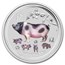 2019 Australia 1 oz Silver Lunar Pig BU (Colorized)
