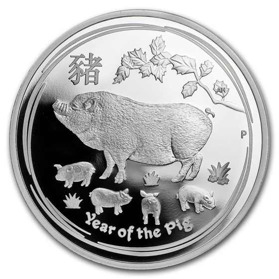 2019 Australia 1 oz Silver Lunar Pig Proof (w/Box & COA) 2019 Australia 1 oz Silver Lunar Pig Proof (w/Box & COA)