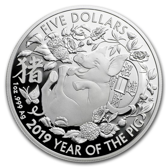 2019 Australia 1 oz Silver Year of the Pig Proof 2019 Australia 1 oz Silver Year of the Pig Proof