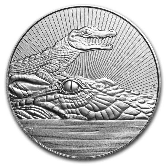 2019 Australia 10 oz Silver Crocodile BU (Piedfort) 2019 Australia 10 oz Silver Crocodile BU (Piedfort)
