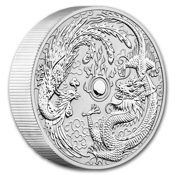 2019 Australia 10 oz Silver Dragon & Phoenix BU 2019 Australia 10 oz Silver Dragon & Phoenix BU