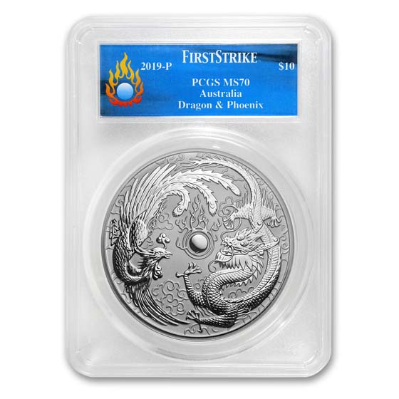 Buy 2019 Australia 10 oz Silver Dragon & Phoenix MS-70 PCGS (FS