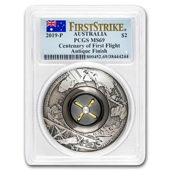 2019 Australia 2 oz Silver 100th Ann of First Flight MS-69 PCGS 2019 Australia 2 oz Silver 100th Ann of First Flight MS-69 PCGS