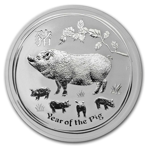 2019 Australia 2 oz Silver Lunar Pig BU 2019 Australia 2 oz Silver Lunar Pig BU