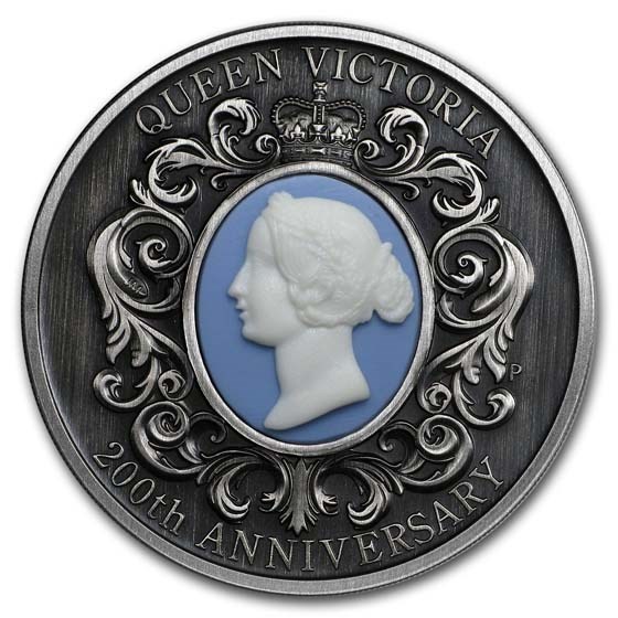 2019 Australia 2 oz Silver Queen Victoria Antiqued Cameo Proof 2019 Australia 2 oz Silver Queen Victoria Antiqued Cameo Proof