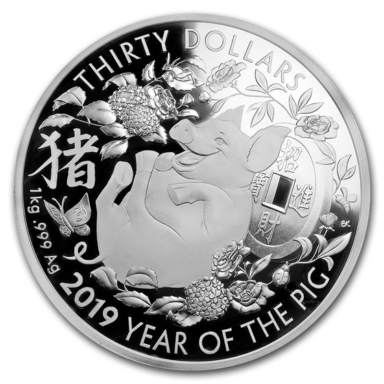 2019 Australia Kilo Silver Year of the Pig Proof 2019 Australia Kilo Silver Year of the Pig Proof