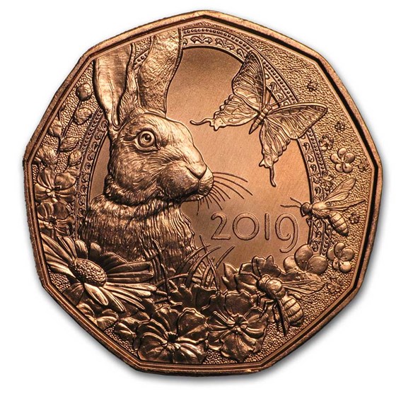 2019 Austria Copper €5 Easter Bunny 2019 Austria Copper €5 Easter Bunny