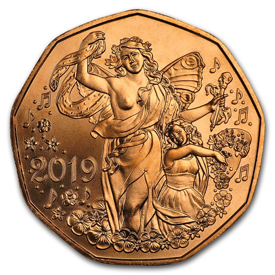 2019 Austria Copper €5 New Year's Joy of Living