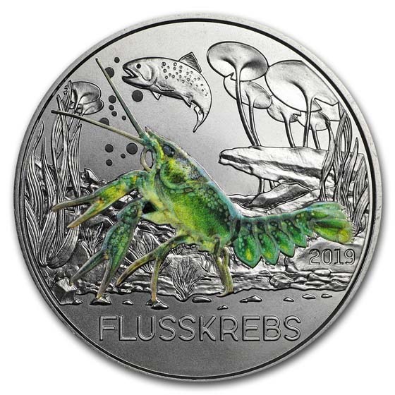 2019 Austria Cupro-Nickel €3 Colorful Creatures (The Crayfish)