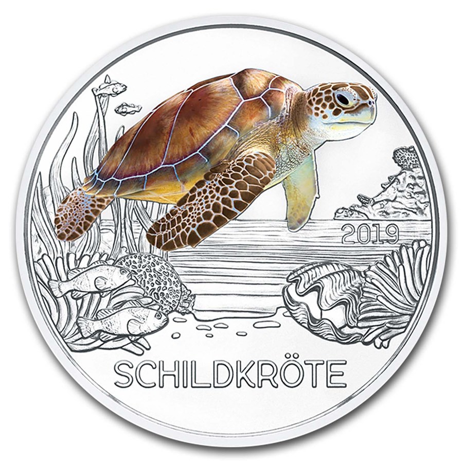 2019 Austria Cupro-Nickel €3 Colorful Creatures (The Turtle)