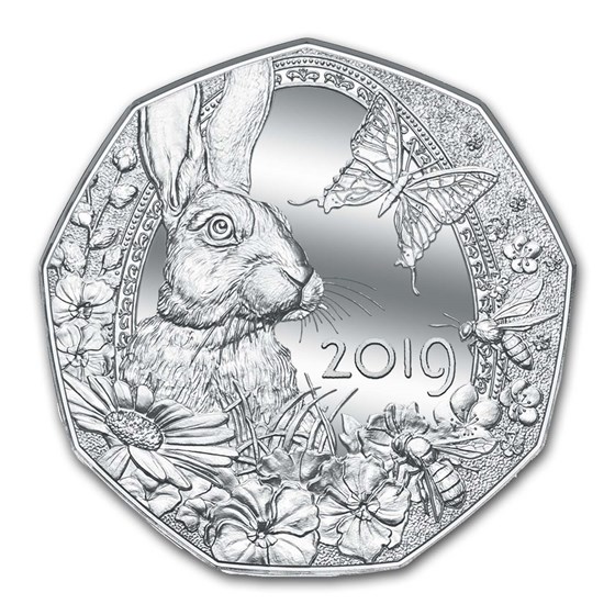2019 Austria Silver €5 Easter Bunny 2019 Austria Silver €5 Easter Bunny