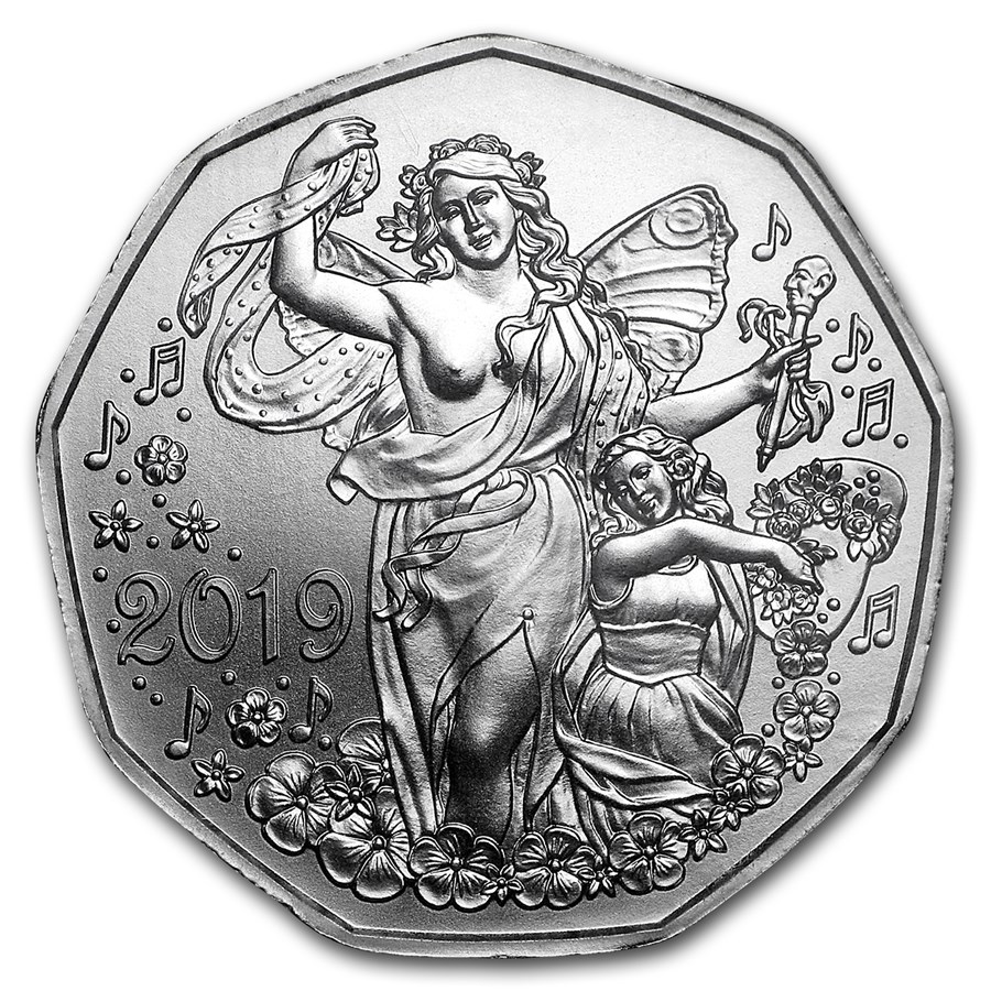 2019 Austria Silver €5 New Year's Joy of Living